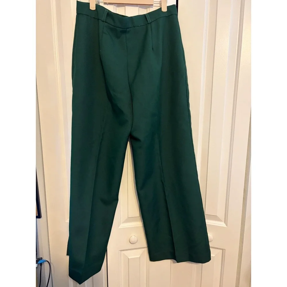 Vintage‎ 1970s Dark Green Career Pants Trousers 34